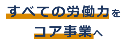 ”すべての労働力をコア事業へ”